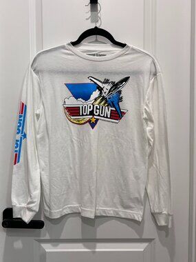 2/$18 💥🆕 Top Gun White LS Graphic T-Shirt | Size XL | 5918